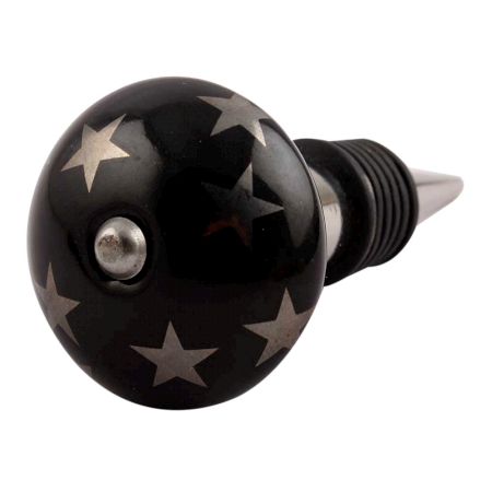 Silver Star Ceramic Wine Stopper